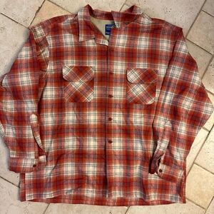 Pendleton Board Shirt Jac Men's Red Plaid Flannel Shirt Size 3XL